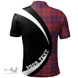 ScotsTee Shop Scottish MacGregor of Glengyle (Gregor of Deeside) Weathered Clan Crest Personalized Tartan Polo Shirt Circle Style Back Shirt with Your Text