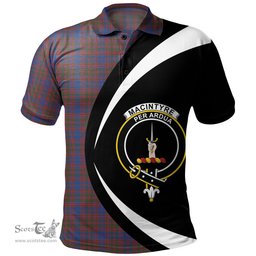 ScotsTee Shop Scottish MacIntyre of Littleport Modern Clan Crest Personalized Tartan Polo Shirt Circle Style Back Shirt with Your Text