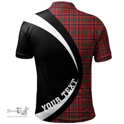 ScotsTee Shop Scottish MacRae Modern Clan Crest Personalized Tartan Polo Shirt Circle Style Back Shirt with Your Text