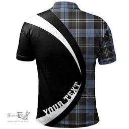 ScotsTee Shop Scottish Melville Weathered Clan Crest Personalized Tartan Polo Shirt Circle Style Back Shirt with Your Text