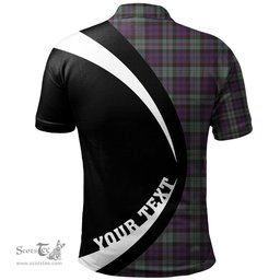 ScotsTee Shop Scottish MacEwan Weathered Clan Crest Personalized Tartan Polo Shirt Circle Style Back Shirt with Your Text