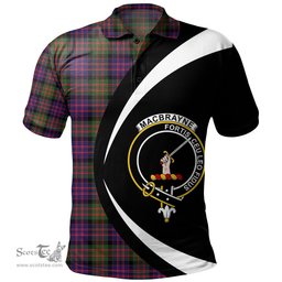 ScotsTee Shop Scottish MacBrayne Clan Crest Personalized Tartan Polo Shirt Circle Style Back Shirt with Your Text