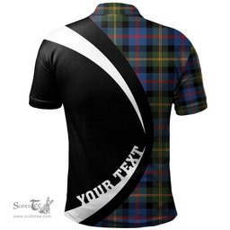 ScotsTee Shop Scottish MacDonald of Borrodale (Donald Borrodale Historic) Modern Clan Crest Personalized Tartan Polo Shirt Circle Style Back Shirt with Your Text