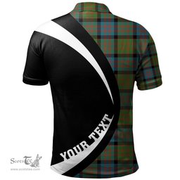 ScotsTee Shop Scottish MacDonald (Donald) Ancient Clan Crest Personalized Tartan Polo Shirt Circle Style Back Shirt with Your Text