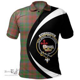 ScotsTee Shop Scottish MacDonald of Glencoe (Donald of Glencoe) Ancient Clan Crest Personalized Tartan Polo Shirt Circle Style Back Shirt with Your Text