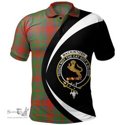ScotsTee Shop Scottish MacKintosh Ancient Clan Crest Personalized Tartan Polo Shirt Circle Style Back Shirt with Your Text