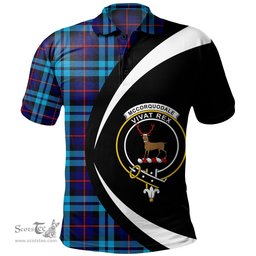 ScotsTee Shop Scottish McCorquodale Clan Crest Personalized Tartan Polo Shirt Circle Style Back Shirt with Your Text