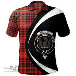 ScotsTee Shop Scottish MacIan Modern Clan Crest Personalized Tartan Polo Shirt Circle Style Back Shirt with Your Text