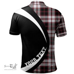 ScotsTee Shop Scottish MacPherson of Pitmain Modern Clan Crest Personalized Tartan Polo Shirt Circle Style Back Shirt with Your Text