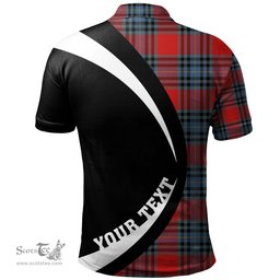 ScotsTee Shop Scottish MacLeay Modern Clan Crest Personalized Tartan Polo Shirt Circle Style Back Shirt with Your Text