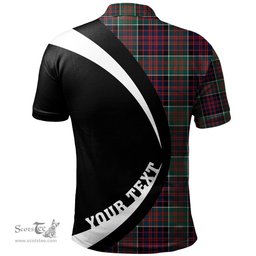 ScotsTee Shop Scottish MacDonald of Clanranald (Donald of Clanranald) Modern Clan Crest Personalized Tartan Polo Shirt Circle Style Back Shirt with Your Text
