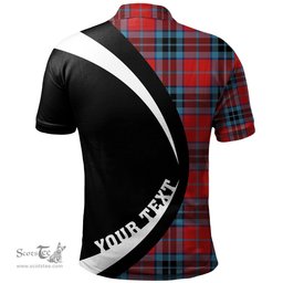 ScotsTee Shop Scottish MacTavish Modern Clan Crest Personalized Tartan Polo Shirt Circle Style Back Shirt with Your Text