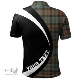ScotsTee Shop Scottish MacLeod of Skeabost Weathered Clan Crest Personalized Tartan Polo Shirt Circle Style Back Shirt with Your Text