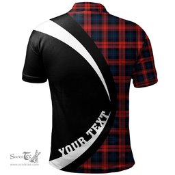 ScotsTee Shop Scottish MacLachlan Modern Clan Crest Personalized Tartan Polo Shirt Circle Style Back Shirt with Your Text