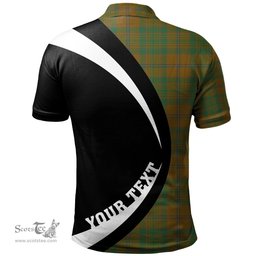 ScotsTee Shop Scottish MacAlister of Glenbarr Hunting (MacAlister of Glenbarr; Hunting) Modern Clan Crest Personalized Tartan Polo Shirt Circle Style Back Shirt with Your Text