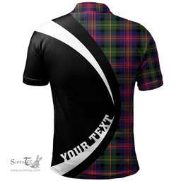 ScotsTee Shop Scottish MacLennan Clan Crest Personalized Tartan Polo Shirt Circle Style Back Shirt with Your Text