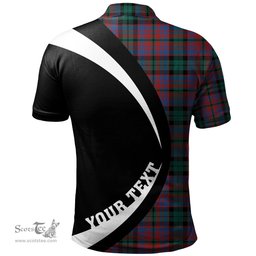 ScotsTee Shop Scottish MacInroy Modern Clan Crest Personalized Tartan Polo Shirt Circle Style Back Shirt with Your Text