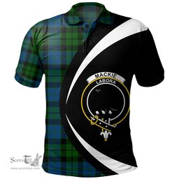 ScotsTee Shop Scottish MacKie Clan Crest Personalized Tartan Polo Shirt Circle Style Back Shirt with Your Text