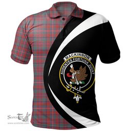ScotsTee Shop Scottish MacKinnon Weathered Clan Crest Personalized Tartan Polo Shirt Circle Style Back Shirt with Your Text