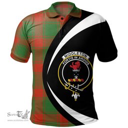ScotsTee Shop Scottish Middleton Modern Clan Crest Personalized Tartan Polo Shirt Circle Style Back Shirt with Your Text