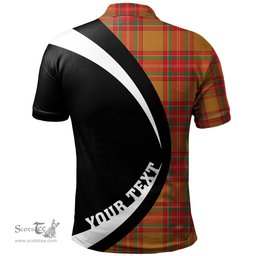 ScotsTee Shop Scottish MacBrair Modern Clan Crest Personalized Tartan Polo Shirt Circle Style Back Shirt with Your Text
