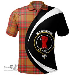 ScotsTee Shop Scottish MacBrair Modern Clan Crest Personalized Tartan Polo Shirt Circle Style Back Shirt with Your Text
