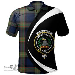 ScotsTee Shop Scottish MacLaren of Broich Modern Clan Crest Personalized Tartan Polo Shirt Circle Style Back Shirt with Your Text