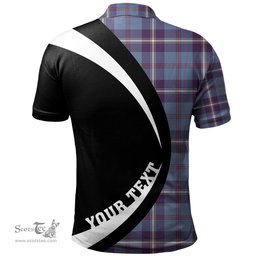 ScotsTee Shop Scottish MacRae of America Weathered Clan Crest Personalized Tartan Polo Shirt Circle Style Back Shirt with Your Text