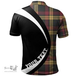 ScotsTee Shop Scottish MacMillan Weathered Clan Crest Personalized Tartan Polo Shirt Circle Style Back Shirt with Your Text