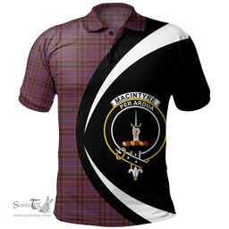 ScotsTee Shop Scottish MacIntyre of Littleport Weathered Clan Crest Personalized Tartan Polo Shirt Circle Style Back Shirt with Your Text