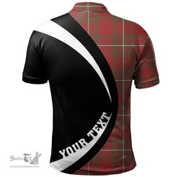 ScotsTee Shop Scottish MacGregor (Gregor) Weathered Clan Crest Personalized Tartan Polo Shirt Circle Style Back Shirt with Your Text