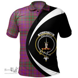 ScotsTee Shop Scottish MacIntyre of Glenorchy Modern Clan Crest Personalized Tartan Polo Shirt Circle Style Back Shirt with Your Text