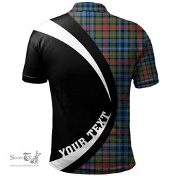 ScotsTee Shop Scottish MacDonald of P.E. Island (Donald of P.E. Island) Ancient Clan Crest Personalized Tartan Polo Shirt Circle Style Back Shirt with Your Text