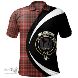 ScotsTee Shop Scottish MacIan Weathered Clan Crest Personalized Tartan Polo Shirt Circle Style Back Shirt with Your Text
