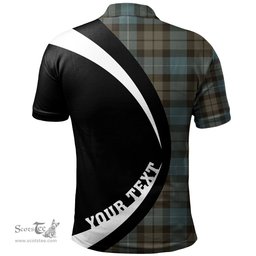 ScotsTee Shop Scottish MacKirdy Weathered Clan Crest Personalized Tartan Polo Shirt Circle Style Back Shirt with Your Text