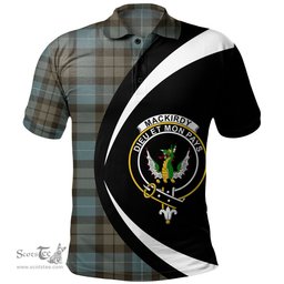 ScotsTee Shop Scottish MacKirdy Weathered Clan Crest Personalized Tartan Polo Shirt Circle Style Back Shirt with Your Text