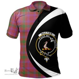 ScotsTee Shop Scottish MacTier Ancient Clan Crest Personalized Tartan Polo Shirt Circle Style Back Shirt with Your Text