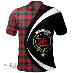 ScotsTee Shop Scottish MacDuff Modern Clan Crest Personalized Tartan Polo Shirt Circle Style Back Shirt with Your Text