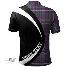 ScotsTee Shop Scottish MacAinsh Weathered Clan Crest Personalized Tartan Polo Shirt Circle Style Back Shirt with Your Text