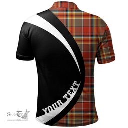 ScotsTee Shop Scottish MacGlashan Ancient Clan Crest Personalized Tartan Polo Shirt Circle Style Back Shirt with Your Text