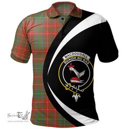 ScotsTee Shop Scottish MacDougall Ancient Clan Crest Personalized Tartan Polo Shirt Circle Style Back Shirt with Your Text