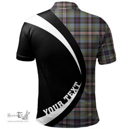 ScotsTee Shop Scottish Reid (Mill City) Weathered Clan Crest Personalized Tartan Polo Shirt Circle Style Back Shirt with Your Text