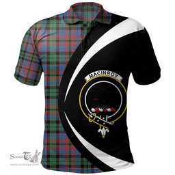 ScotsTee Shop Scottish MacInroy Ancient Clan Crest Personalized Tartan Polo Shirt Circle Style Back Shirt with Your Text