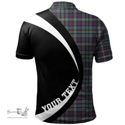 ScotsTee Shop Scottish MacBride Weathered Clan Crest Personalized Tartan Polo Shirt Circle Style Back Shirt with Your Text