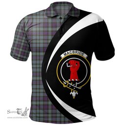 ScotsTee Shop Scottish MacBride Weathered Clan Crest Personalized Tartan Polo Shirt Circle Style Back Shirt with Your Text
