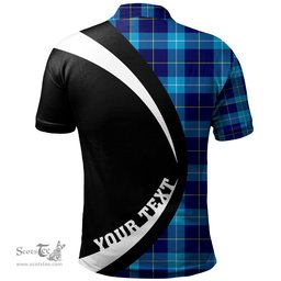 ScotsTee Shop Scottish McKerrell Clan Crest Personalized Tartan Polo Shirt Circle Style Back Shirt with Your Text