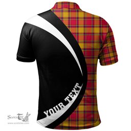 ScotsTee Shop Scottish Scrymgeour Clan Crest Personalized Tartan Polo Shirt Circle Style Back Shirt with Your Text