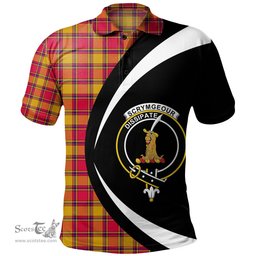 ScotsTee Shop Scottish Scrymgeour Clan Crest Personalized Tartan Polo Shirt Circle Style Back Shirt with Your Text