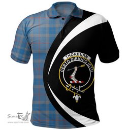 ScotsTee Shop Scottish Thorburn (Thurburn) Ancient Clan Crest Personalized Tartan Polo Shirt Circle Style Back Shirt with Your Text