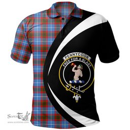 ScotsTee Shop Scottish Pennycook Clan Crest Personalized Tartan Polo Shirt Circle Style Back Shirt with Your Text